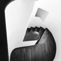 Low angle view of spiral staircase