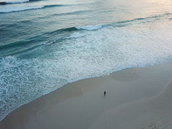 High angle view of people on beach