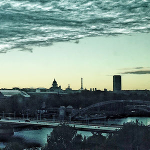 View of river with buildings in background