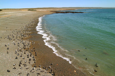 High angle view of beach against sky