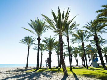 Carihuela beach in torremolinos, malaga, spain