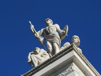 Low angle view of statue against clear sky