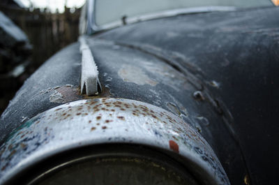 Close-up of rusty car