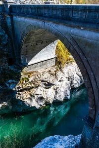 Bridge over soca river in slovenia