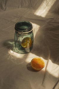 High angle view of fruit on table