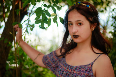 Portrait of woman at park