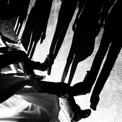 Low section of people on footpath