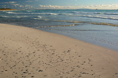 Scenic view of beach against sky
