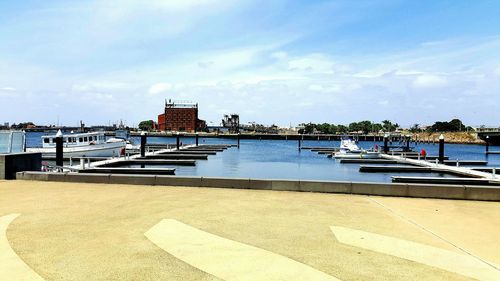 View of boats in sea