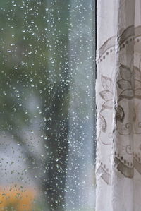 Close-up of reflection on glass window