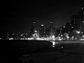 Illuminated city at night