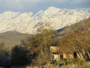 Scenic view of snowcapped mountain against sky