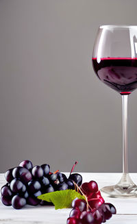 Close-up of wineglass on table