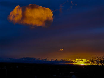 Scenic view of dramatic sky over sea during sunset