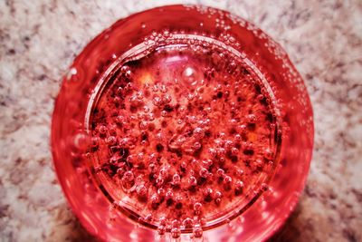 High angle view of drink in glass