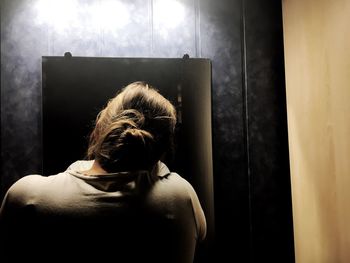 Rear view of woman with long hair