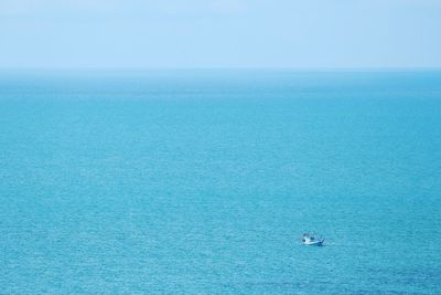 High angle view of sea against clear sky