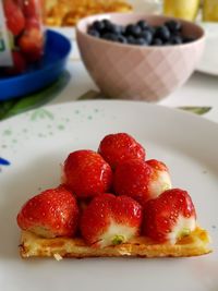 Close-up of strawberries on table
