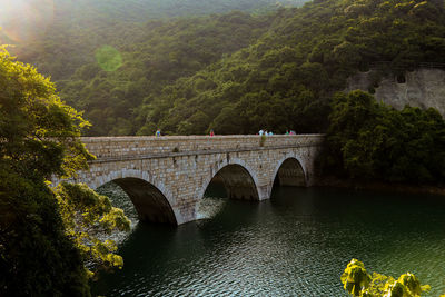 Masonry bridge over river at tai tam reservoir