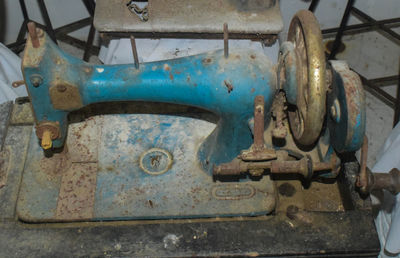 Close-up of rusty machine part