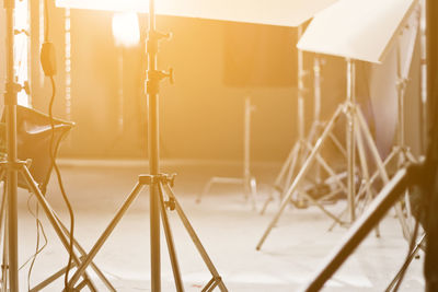 Tripod with reflector in studio