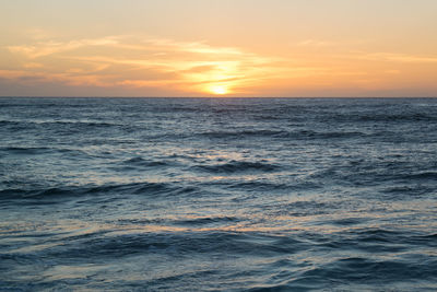 Scenic view of sea at sunset