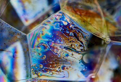 High angle view of multi colored glass