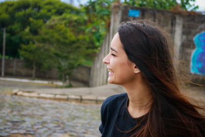 Woman looking at camera