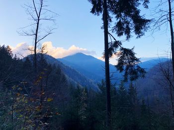 Scenic view of mountains against sky