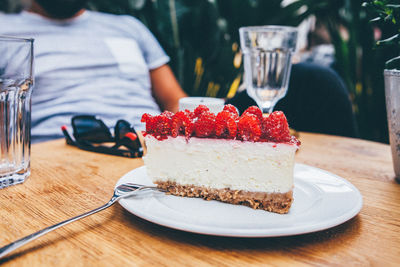 Close-up of pastry on table