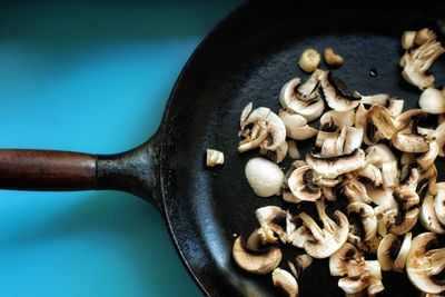 Close-up of mushrooms on table