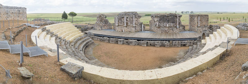 High angle view of fountain