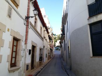 Narrow street amidst buildings in town