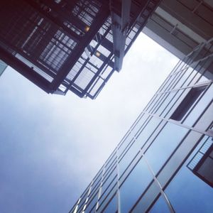 Low angle view of modern building against sky