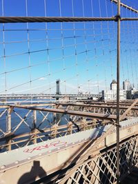 View of suspension bridge against sky