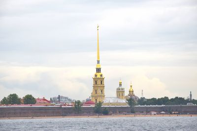 View of buildings against cloudy sky