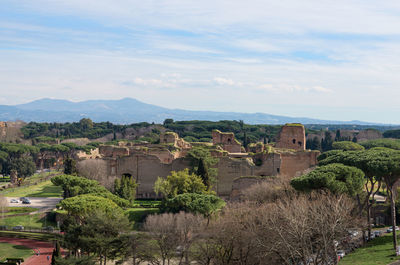 Panoramic view of historic building against sky