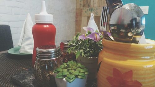 Group of objects on table