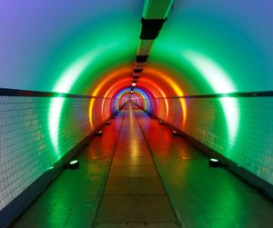 Illuminated subway tunnel