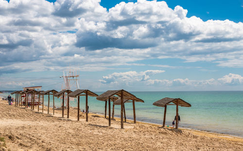 Scenic view of beach against sky