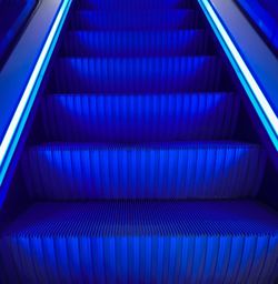 High angle view of escalator