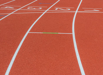 Starting line of running track