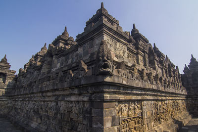 Low angle view of temple against clear sky