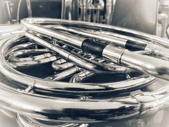 High angle view of machine part