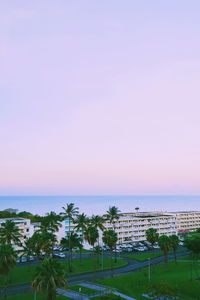 Scenic view of beach against sky during sunset