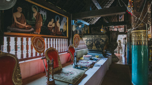 Interior of buddhist temple