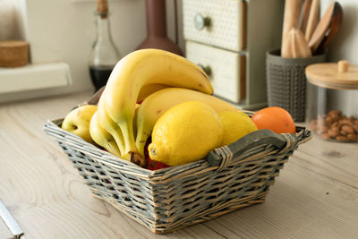 Close-up of bananas in basket