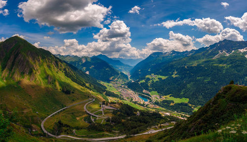 Scenic view of mountains against sky