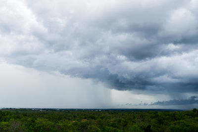 Scenic view of landscape against cloudy sky