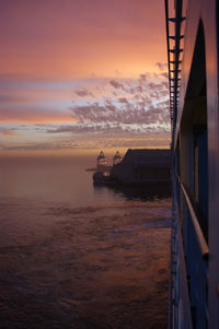 Scenic view of sea at sunset